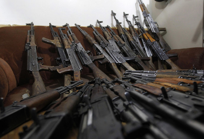 AK-47 weapons (Reuters/Omar Sobhani)