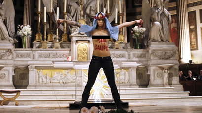 FEMEN group kidnaps 'priest' to protest Pope’s visit to EU Parliament