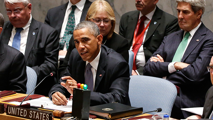 US President Barack Obama (C) speaks while chairing a meeting of the UN Security Council at the 69th United Nations General Assembly in New York, September 24, 2014 (Reuters / Brendan McDermid)