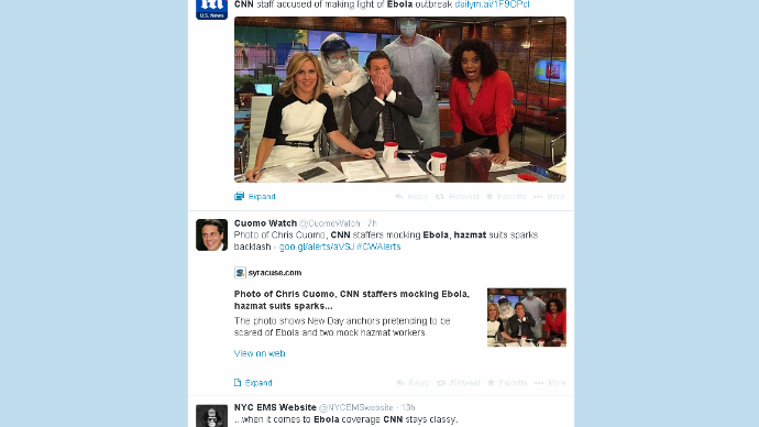 CNN tweets pic mocking Ebola panic, sparks backlash