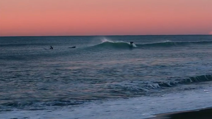 Screenshot from Video "Surf in Siberia" part one "Winter" from Liberty Films studio.