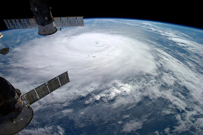 Hurricane Gonzalo is seen over the Atlantic Ocean in this image taken from the International Space Station October 17, 2014. (Reuters / NASA / Alexander Gerst / Handout via Reuters)