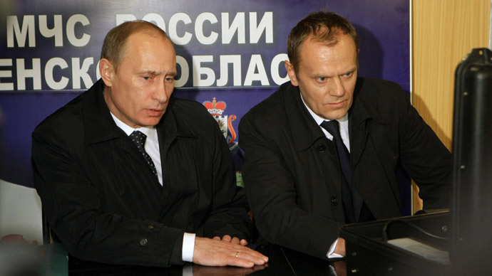 Vladimir Putin and Donald Tusk.(Reuters / Alexei Nikolsky)
