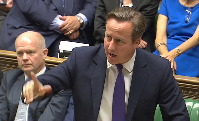A still image taken from video shows Britain's Prime Minister David Cameron (Reuters/UK Parliament)