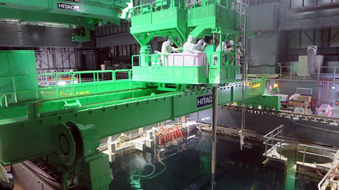 Reactor 4 spent fuel storage pool. Photo by Tepco
