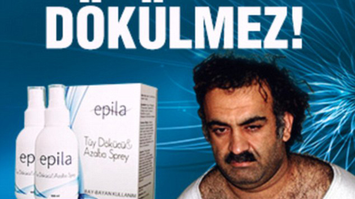 Scary hairy! 9/11 mastermind becomes poster star for Turkish hair-removal cream