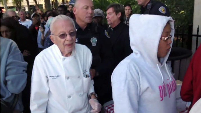 Arnold Abbot being arrested on November 2. Video still. Courtesy Browards Palm Beach New Times
