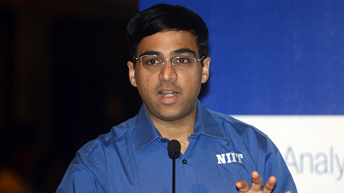 Five-time Indian World Chess Champion and National Institute of Information Technology (NIIT) MindChampion Viswanathan Anand. (AFP Photo/Raveendran)