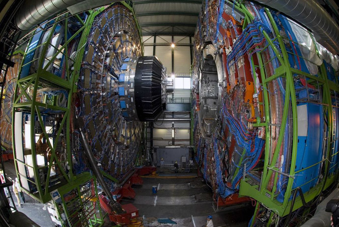 The Large Hadron Collider (LHC) at the CERN (Photo from higgsboson.wikia.com)