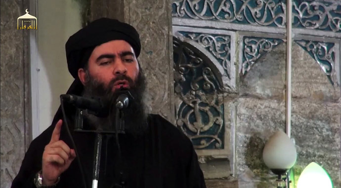 Leader of the Islamic State (IS) jihadist group, Abu Bakr al-Baghdadi. (AFP/Al-Furqan Media)