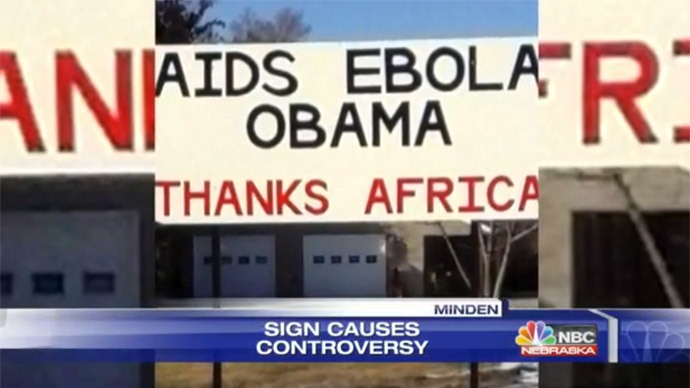 ‘AIDS, Ebola, Obama – Thanks Africa’ roadside sign causes a stir in Nebraska