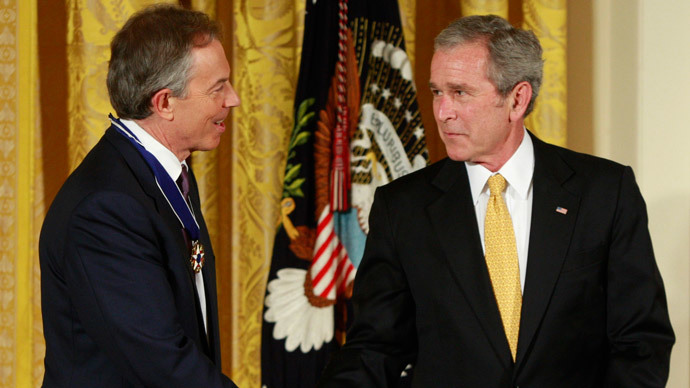 Former British Prime Minister Tony Blair (L) and George W. Bush.(Reuters / Jason Reed)