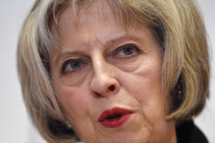 Britain's Home Secretary Theresa May delivers a speech at RUSI (Royal United Services Institute) in central London, November 24, 2014. (Reuters / Toby Melville)