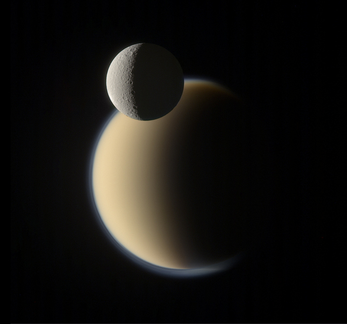 Titan - Rhea Mutual (image from flickr.com by Gordan Ugarkovic)