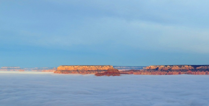 Total cloud inversion near Desert View, Grand Canyon National Park, Thursday, December 11, 2014. NPS photo by Maci MacPherson