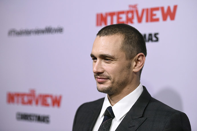 Actor James Franco attends the premiere Of Columbia Pictures' "The Interview" at The Theatre at Ace Hotel Downtown LA on December 11, 2014 in Los Angeles, California. (AFP Photo/Frazer Harrison)