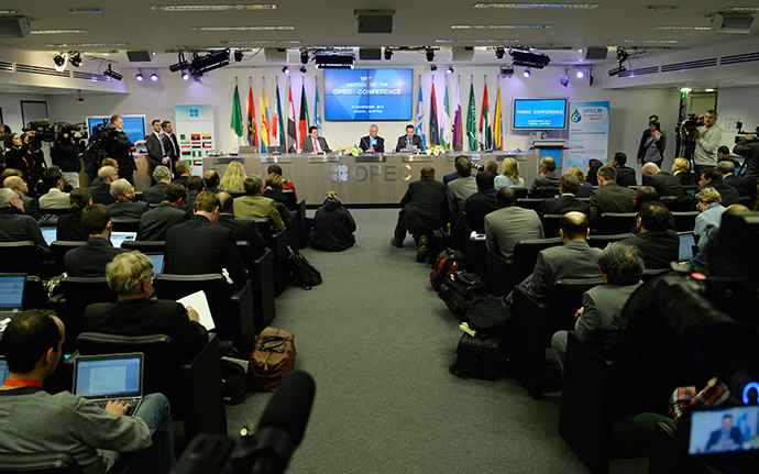 OPEC Secretary General Abdalla Salem El-Badri attends at press conference after the166th Organization of the Petroleum Exporting Countries, OPEC, at their headquarters in Vienna, Austria on November 27, 2014 (AFP Photo)