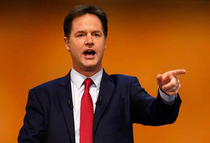 Britain's Deputy Prime Minister, and leader of the Liberal Democrats, Nick Clegg (Reuters / Russell Cheyne)