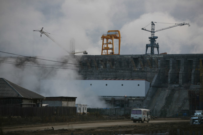 A view of the Boguchany Hydroelectric Station on the Angara River. (RIA Novosti/Alexandr Kryazhev)