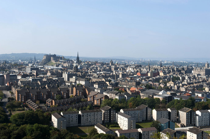A picture taken from Salisbury Crags shows a general view of Edinburgh. (AFP Photo/Lesley Martin)