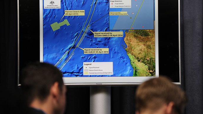 A graphic of the area being searched for missing Malaysia Airlines flight MH370 (AFP Photo/ Pool / Greg Wood)