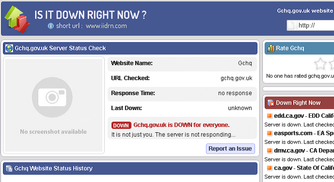 A screenshot from http://www.isitdownrightnow.com/
