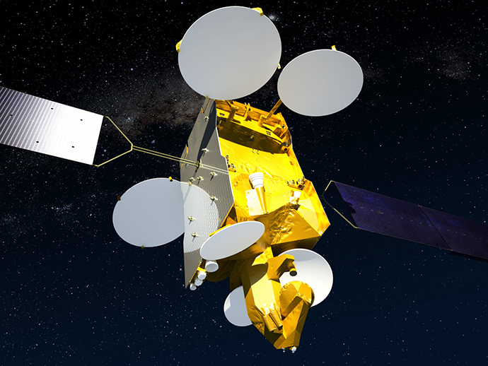 Artistâs concept of the ASTRA 2G satellite in orbit. Credit: Airbus Defense and Space