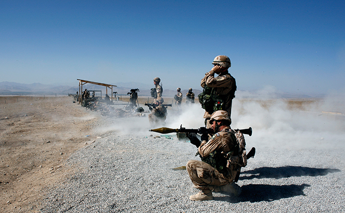 Soldiers from the 4th Rapid Brigade of ISAF Czech contingent based in Chrudim, Czech Republic in Camp Altimur in Logar province (Reuters)