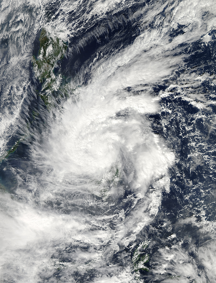 This image obtained from NASA, shows Tropical Storm Jangmi over the Philippines on December 29, 2014 (AFP Photo / NASA)