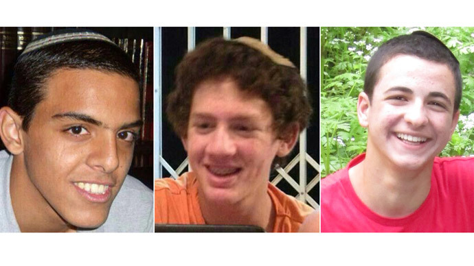 A combination of undated family handout pictures made on June 18, 2014 shows the three Israeli teenagers believed kidnapped by Palestinian militants, (From L to R) Eyal Yifrach, 19, Naftali Frenkel, 16 and Gilad Shaar, 16.(AFP Photo / Family Handout)
