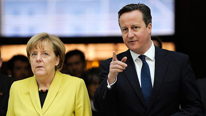 ​Merkel visits Cameron ahead of critical UK election