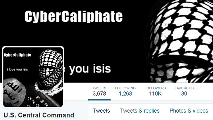 Central Command Twitter account apparently hacked by CyberCaliphate