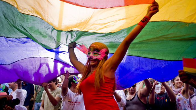 An Indian transgender participates in a gay pride parade in New Delhi.(AFP Photo / Pedro Ugarte)