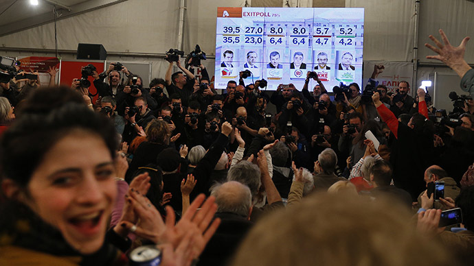 Podemos Celebrate Syriza Win With 9,000 Strong Rally