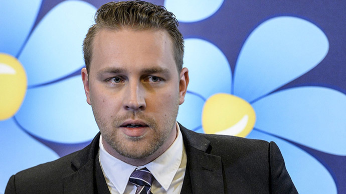 The Sweden Democrat Party's acting leader Mattias Karlsson. (Reuters/Pontus Lundahl/TT News Agency)