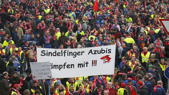 70,000 German engineering workers go on strike, demand fair pay rise (PHOTOS, VIDEO)