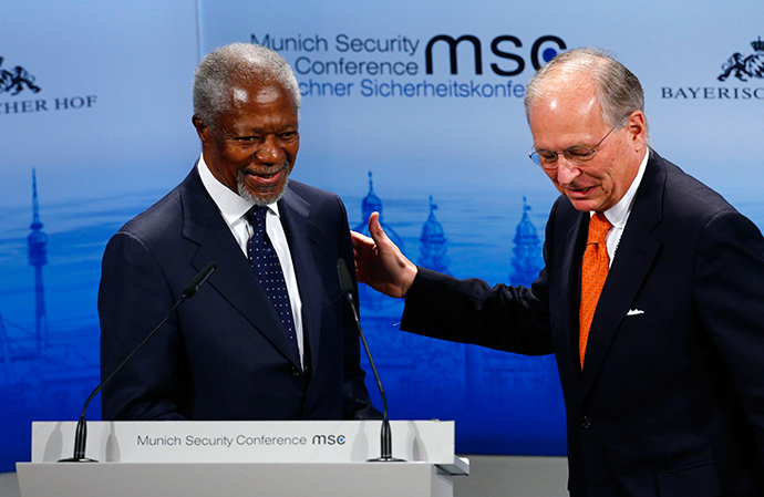 Former UN Secretary General Kofi Anan at the 51st Munich Security Conference at the 'Bayerischer Hof' hotel in Munich February 8, 2015. (Reuters / Michael Dalder)