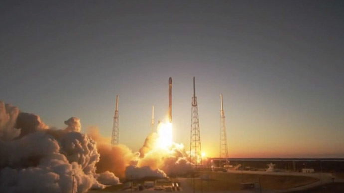 SpaceX launches Falcon 9 on third try, ‘soft-lands’ reusable stage in ocean (VIDEO)