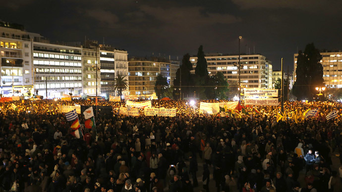 ‘Bankrupt but free’: Greeks stage nationwide anti-austerity rallies ...