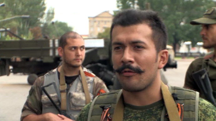 Victor Lenfa, commander of a French volunteer team fighting for the rebels in Eastern Ukraine.(Screenshot from RT video)