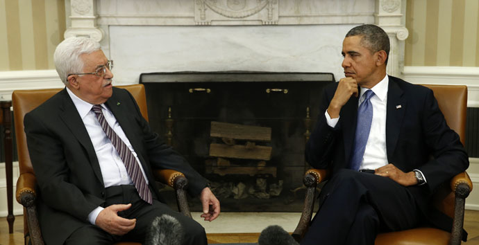 U.S. President Barack Obama and Palestinian Authority President Mahmoud Abbas (Reuters/Kevin Lamarque)