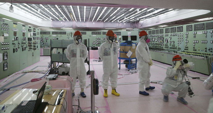 A view of the central operating control room of the No. 1 and No. 2 reactors at Tokyo Electric Power Co. (TEPCO)'s tsunami-crippled Fukushima Daiichi nuclear power plant at Fukushima prefecture. (Reuters/Koji Sasahara)