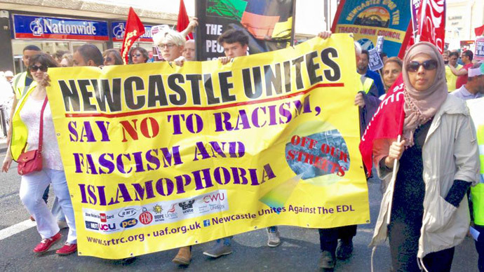 ​‘Pegida not welcome here!’ Newcastle counter-protest to reject ‘twisted prejudice’