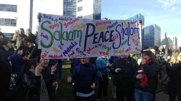 The anti-Pegida counter-demonstration in Newcastle (Photo: Naveed Aslam)