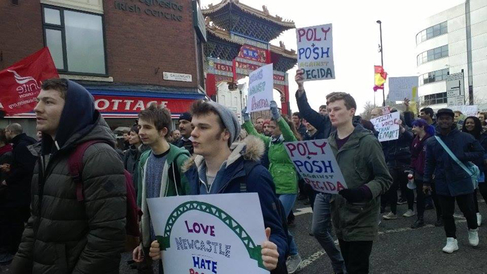 The anti-Pegida counter-demonstration in Newcastle (Photo: Naveed Aslam)