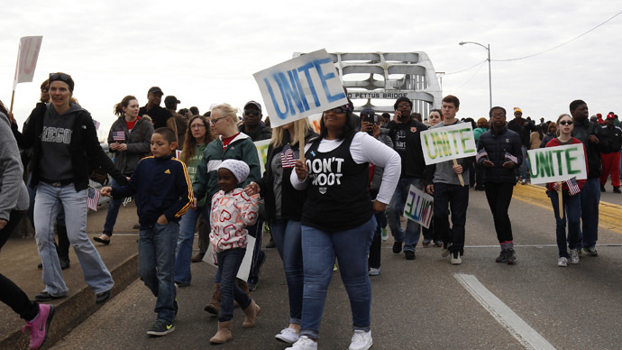 ‘Black lives matter’: 70,000 march across ‘Bloody Sunday’ bridge in Selma (PHOTOS, VIDEO)