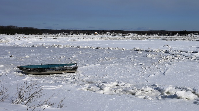 Never-ending winter: Cape Cod freezes over as icebergs wash ashore