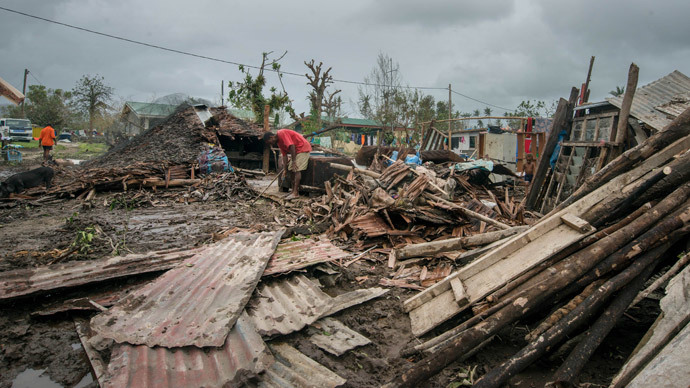 Scattered debris outside local homes after the area was badly damaged by Cyclone Pam, outside the Vanuatu capital of Port Vila.(AFP Photo / Unicef Pacific )