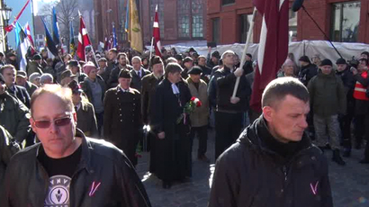 Latvia’s Waffen-SS veterans march alongside far-right lawmakers (VIDEO)