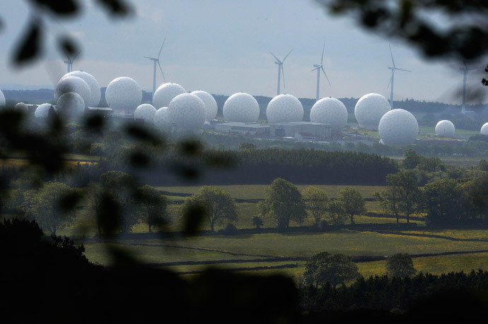 RAF Menwith Hill base, which provides communications and intelligence support services to the United Kingdom and the U.S., is pictured near Harrogate, northern England (Reuters / Nigel Roddis) 